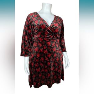 Torrid Velvet Rose Dress